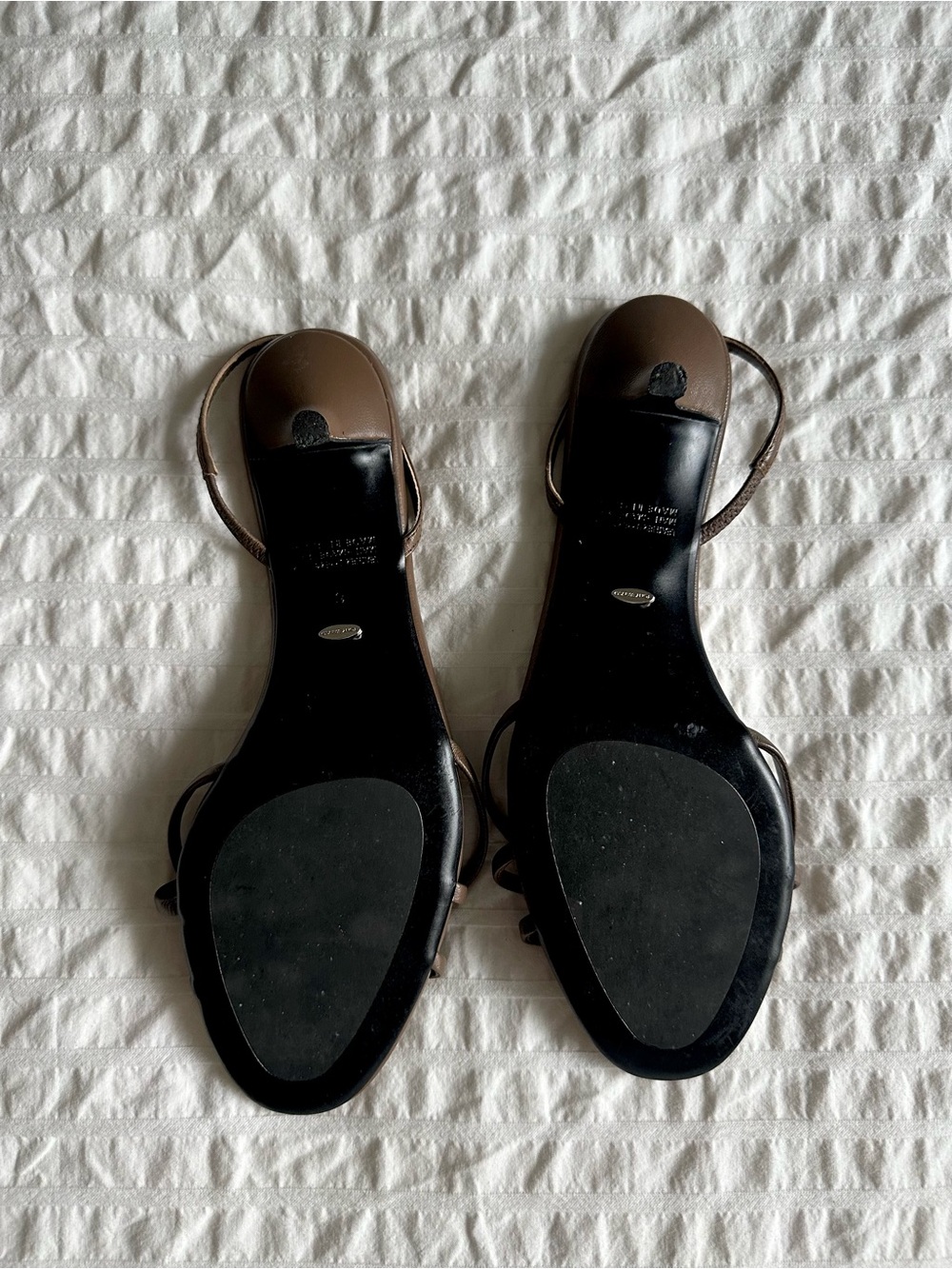 Tony Bianco Brown Minimal Strappy Slingback Heels - Picture 2 of 4